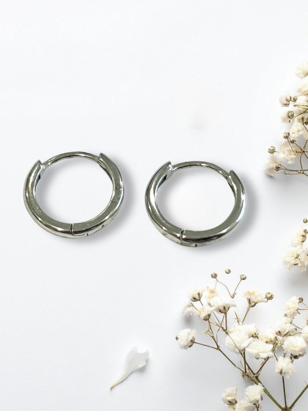 Sterling Silver 925 Huggie Hoop Earrings Classic Minimalist Everyday Jewelry